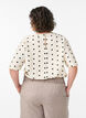 Blus i viskos med prickar och halvl&aring;nga &auml;rmar, Vanilla, Model image number 2