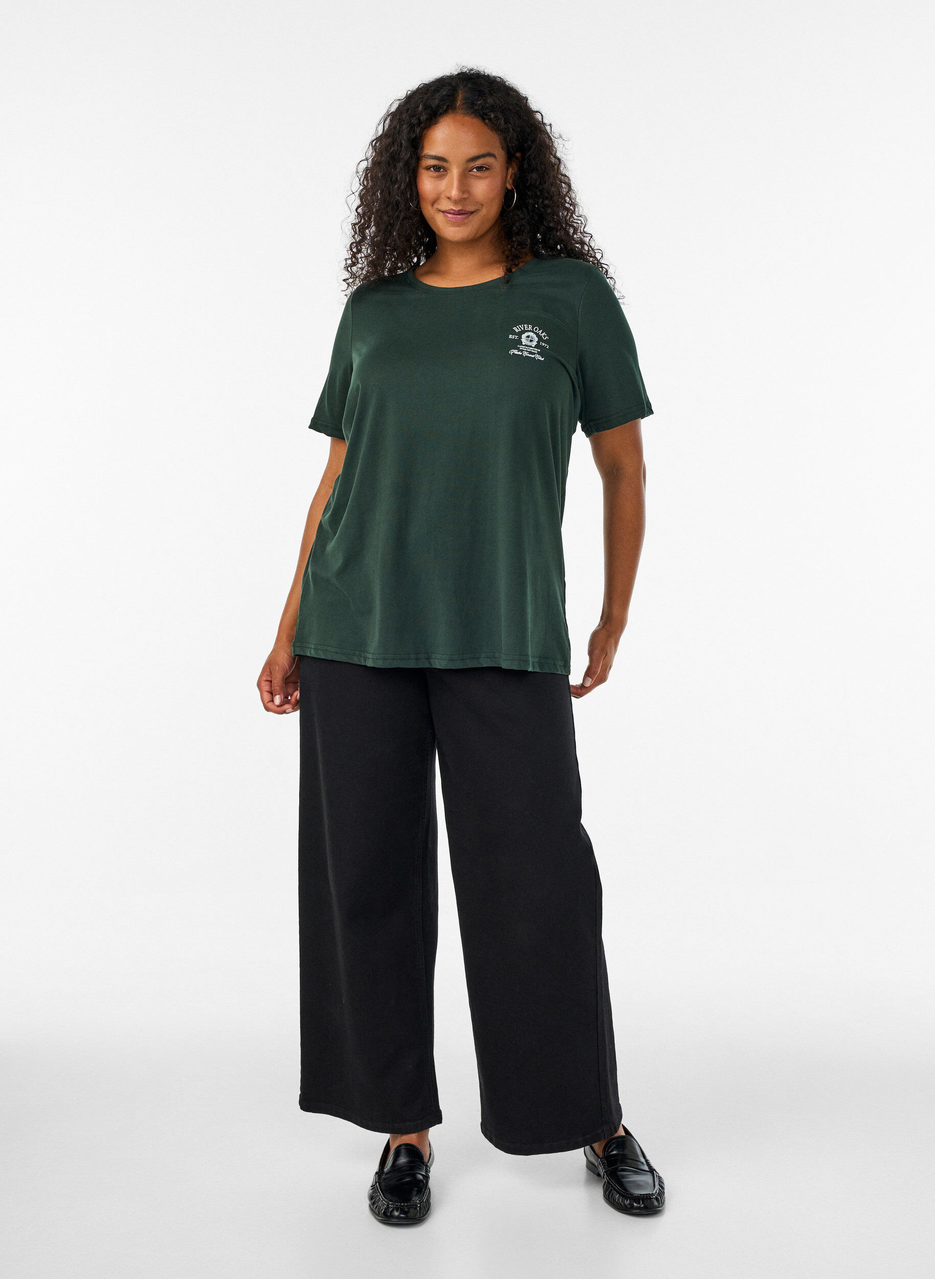 ZizziT-shirt med tryck, Gr&ouml;n, Model image number 1