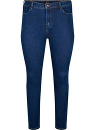 Amy jeans med hög midja och super slim fit, Dark blue