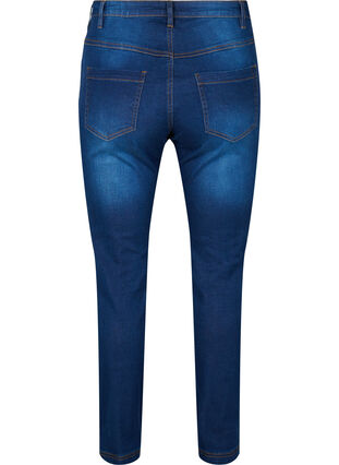 Slim fit Emily jeans med normalhög midja, Blue denim, Packshot image number 1