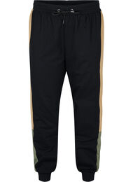 Sweatpants med sportiga detaljer, Black/Camel