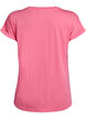 Kort&auml;rmad t-shirt i bomullsblandning, Rosa, Packshot image number 1