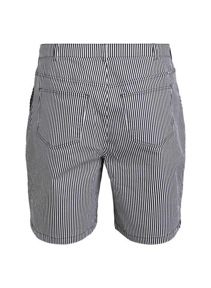 Randiga Bermudashorts med hög midja, Svart, Packshot image number 1
