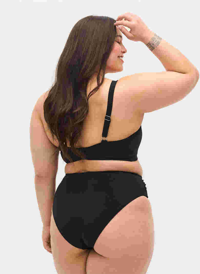 Bikinitrosa med hög midja och hög benskärning, Black, Model image number 1