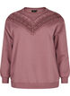 Sweatshirt med volang och virkad detalj, Rose Brown, Packshot image number 0