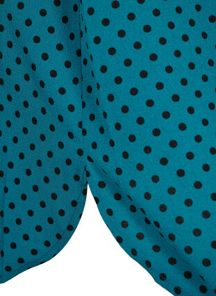 Mönstrad klänning med dragsko i midjan, Shaded Spruce Dot, Packshot image number 3