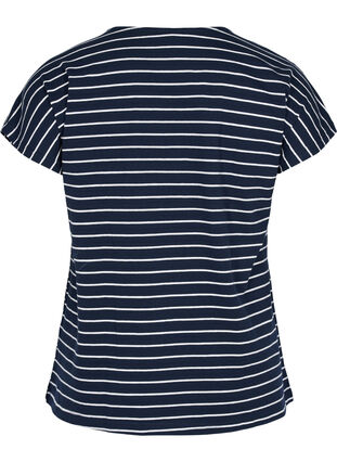 Randig t-shirt i bomull, Blue Stripe, Packshot image number 1