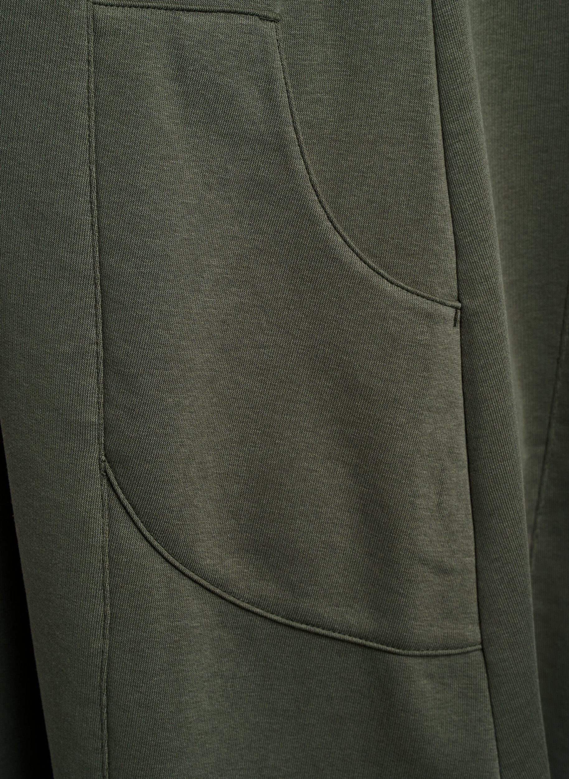 Zizzi Jerseykl&auml;nning med korta &auml;rmar och fickor, Gr&ouml;n, Packshot image number 3