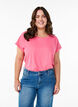 Kort&auml;rmad t-shirt i bomullsblandning, Rosa, Model image number 0