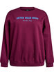Sweatshirt med texttryck, M&ouml;rk Bordeaux, Packshot image number 0