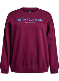 Sweatshirt med texttryck, M&ouml;rk Bordeaux