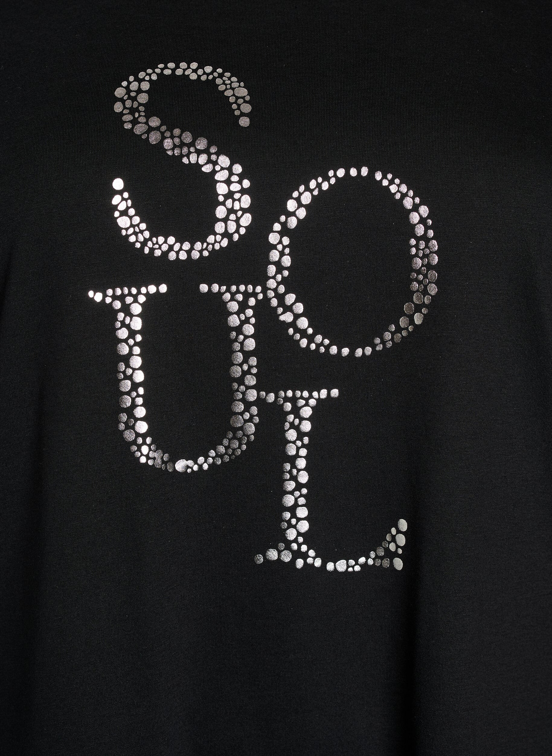 ZizziT-shirt med tryck, Svart, Packshot image number 2