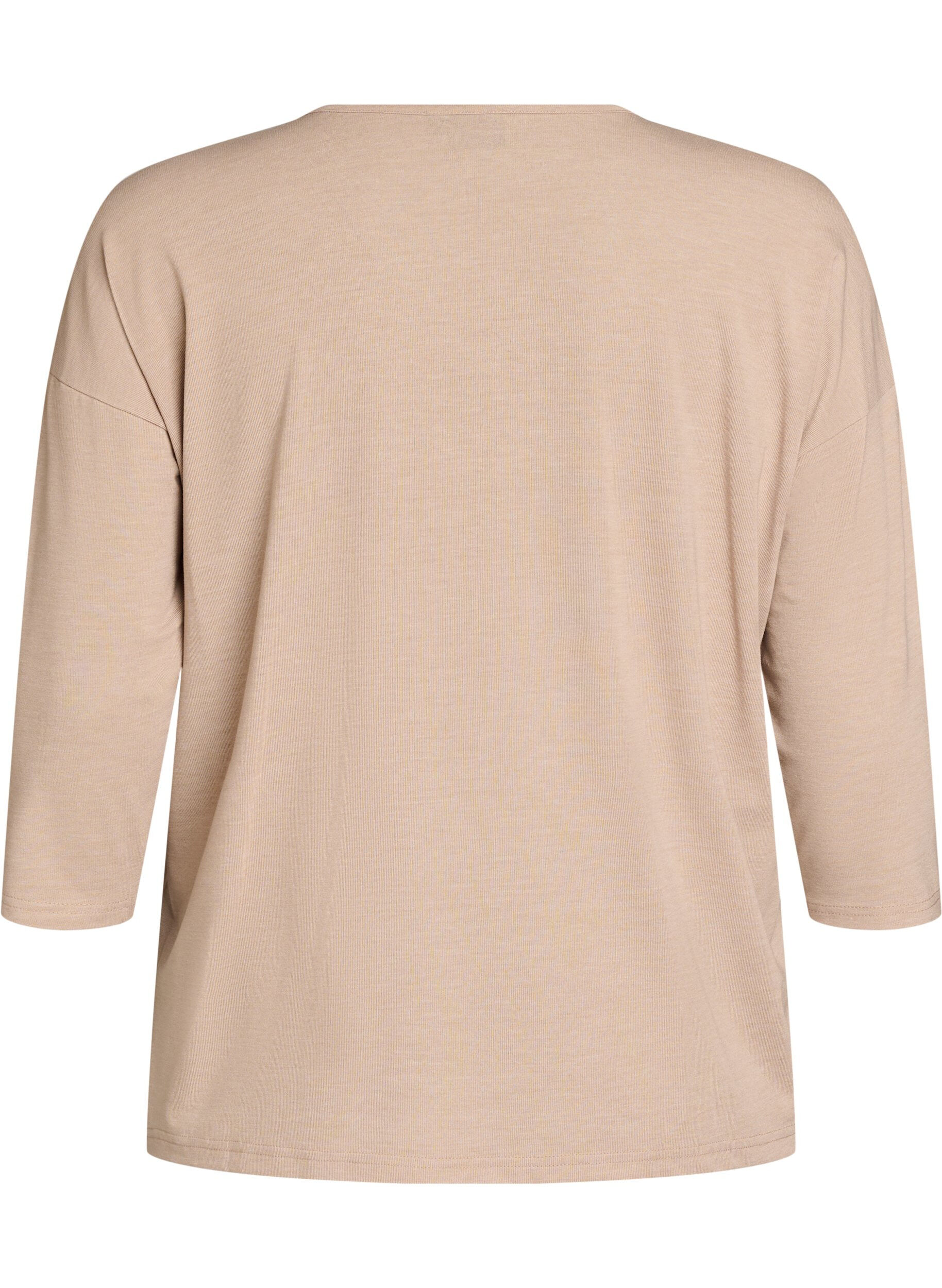 ZizziJerseyblus med 3/4-&auml;rm, Beige, Packshot image number 1