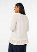 Strukturerad blus med volangkant, Vanilla, Model image number 2