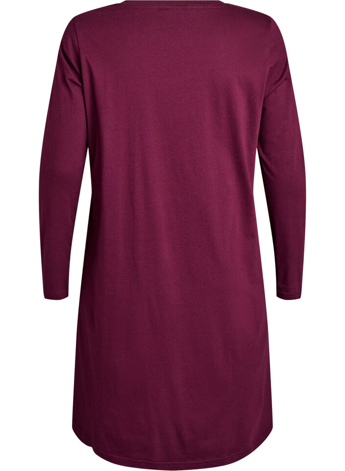 L&aring;ng&auml;rmat nattlinne i ekologisk bomull, R&ouml;d, Packshot image number 1