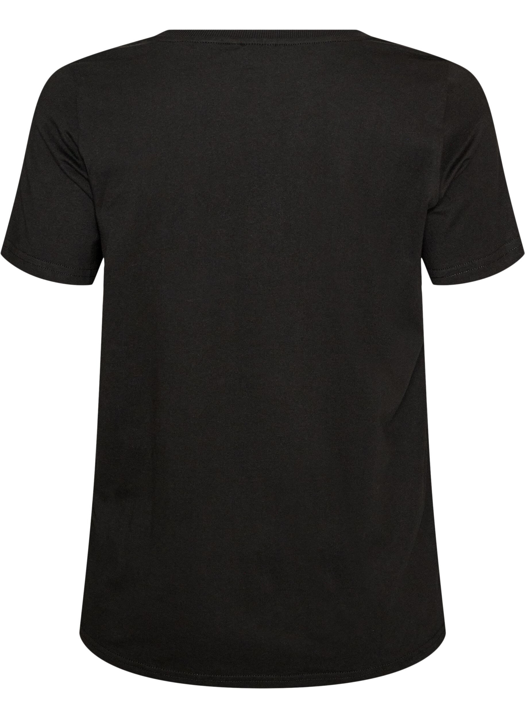 ZizziJul-t-shirt i ekologisk bomull, Svart, Packshot image number 1