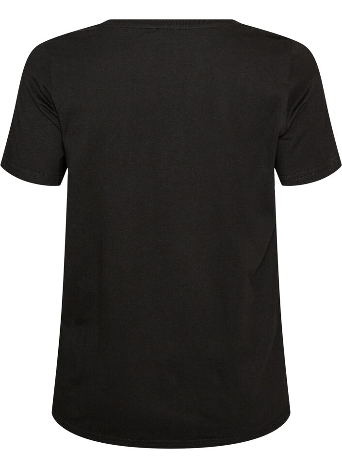 Jul-t-shirt i ekologisk bomull, Svart, Packshot image number 1
