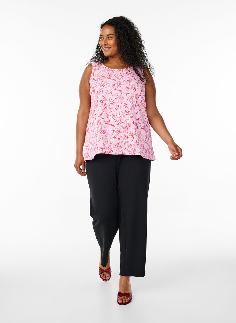 &Auml;rmelloses Top mit Struktur, Rosa, Model image number 1