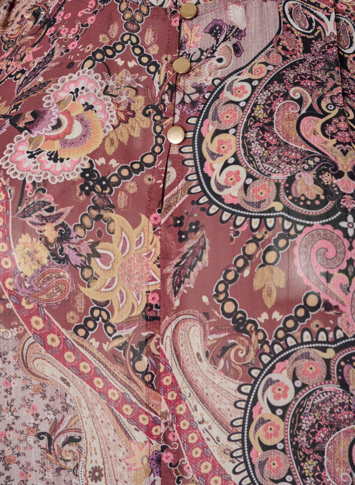 Blus med paisleym&ouml;nster och volangdetaljer, Lila, Packshot image number 2