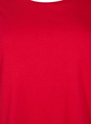 T-shirt i bomull med broderi anglaise, Tango Red, Packshot image number 2