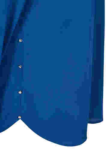Långärmad skjorta med volangkrage, Estate Blue, Packshot image number 3
