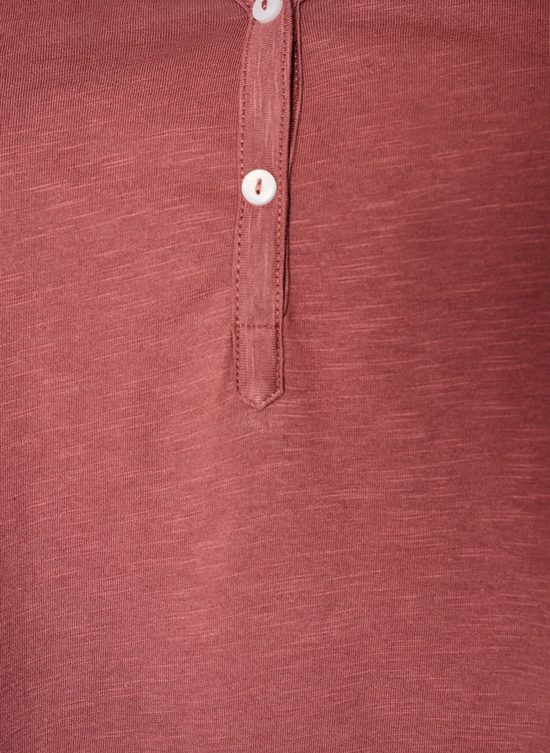 ZizziT-shirt med knappdetalj, Brun, Packshot image number 2