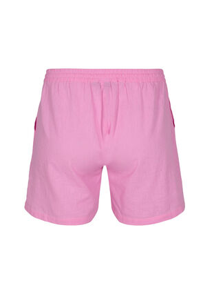 Lösa shorts i bomulls- och linneblandning, Begonia Pink, Packshot image number 1