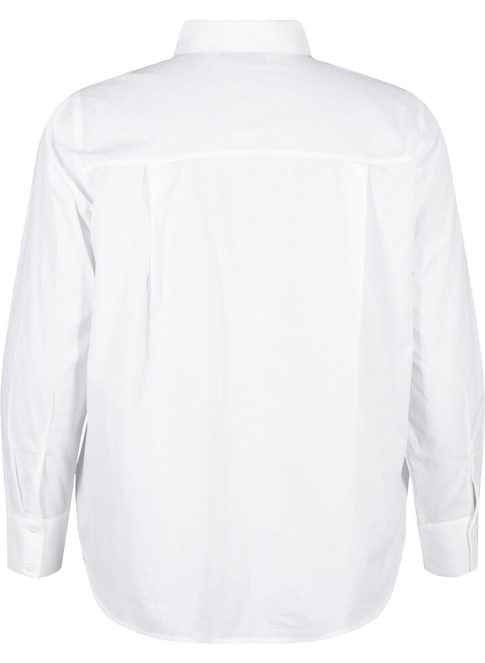 Klassisk skjorta med broderade hjärtan, Bright Wh.W. Blue H., Packshot image number 1