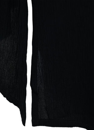Mönstrad strandklänning i viskos med dragsko i midjan, Black, Packshot image number 2