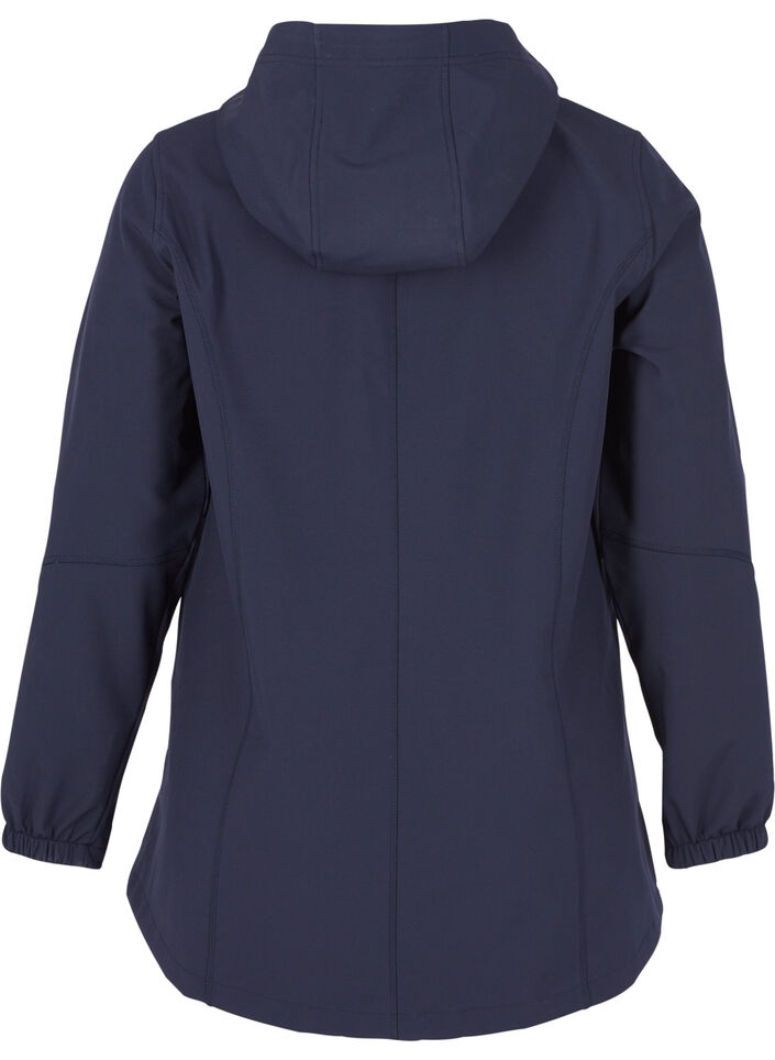 Kort softshell jacka med luva, Night Sky, Packshot image number 1