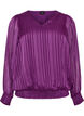 Randig blus med ballongform, Lila, Packshot image number 0