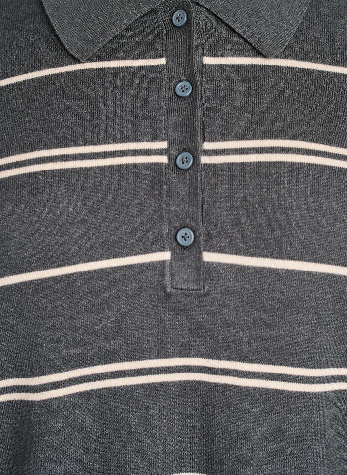 Stickad blus med krage, Grön, Packshot image number 2