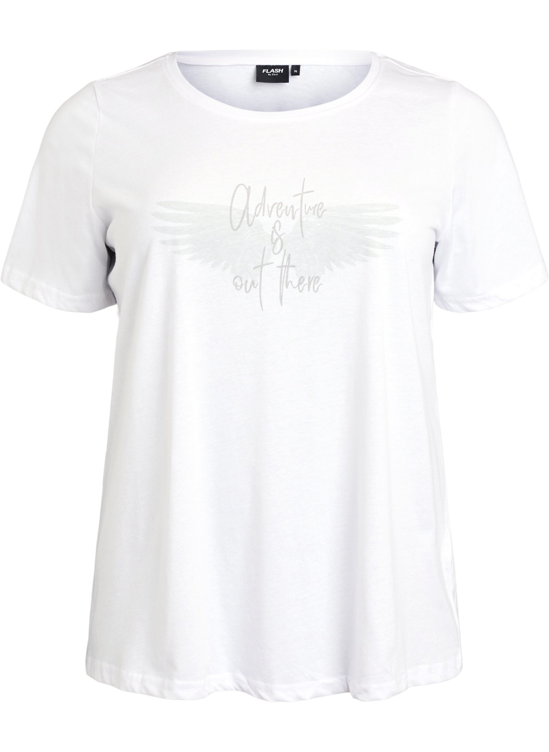 Zizzi FLASH - T-shirt med tryck, Vit, Packshot image number 0