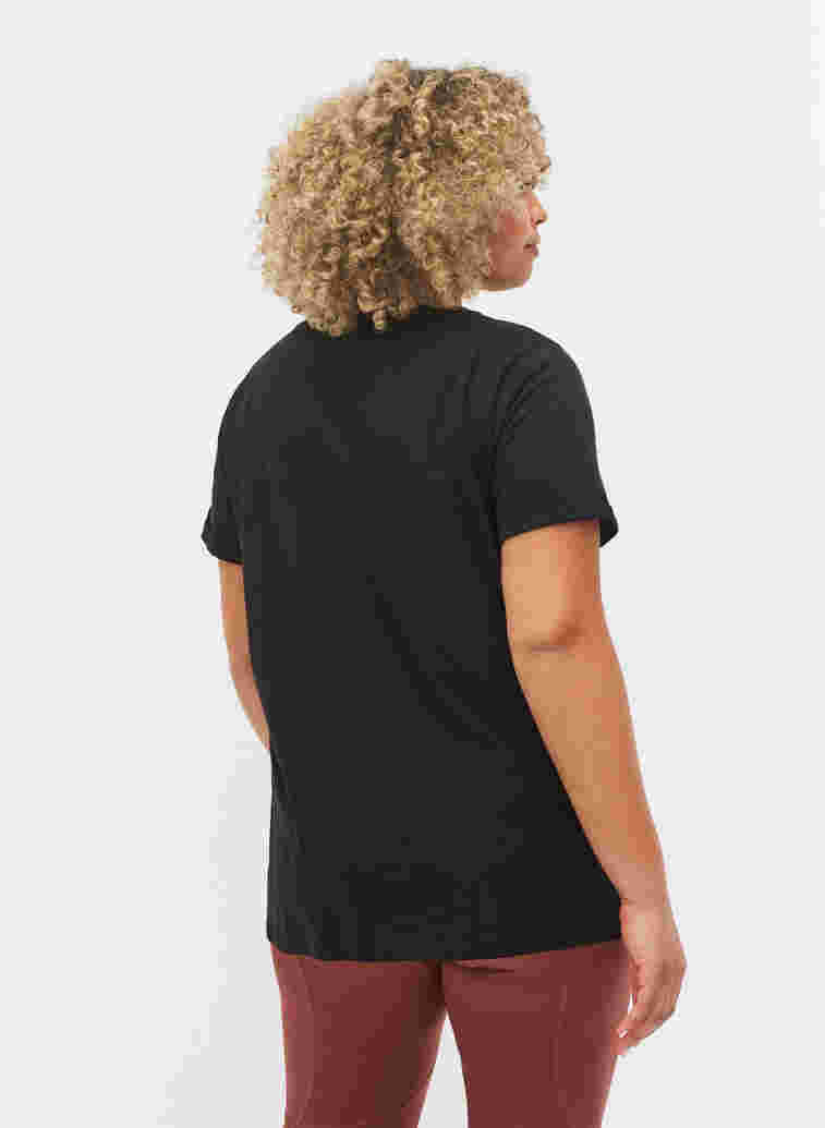  T-shirt till träning med print, Black w. copper logo, Model image number 1