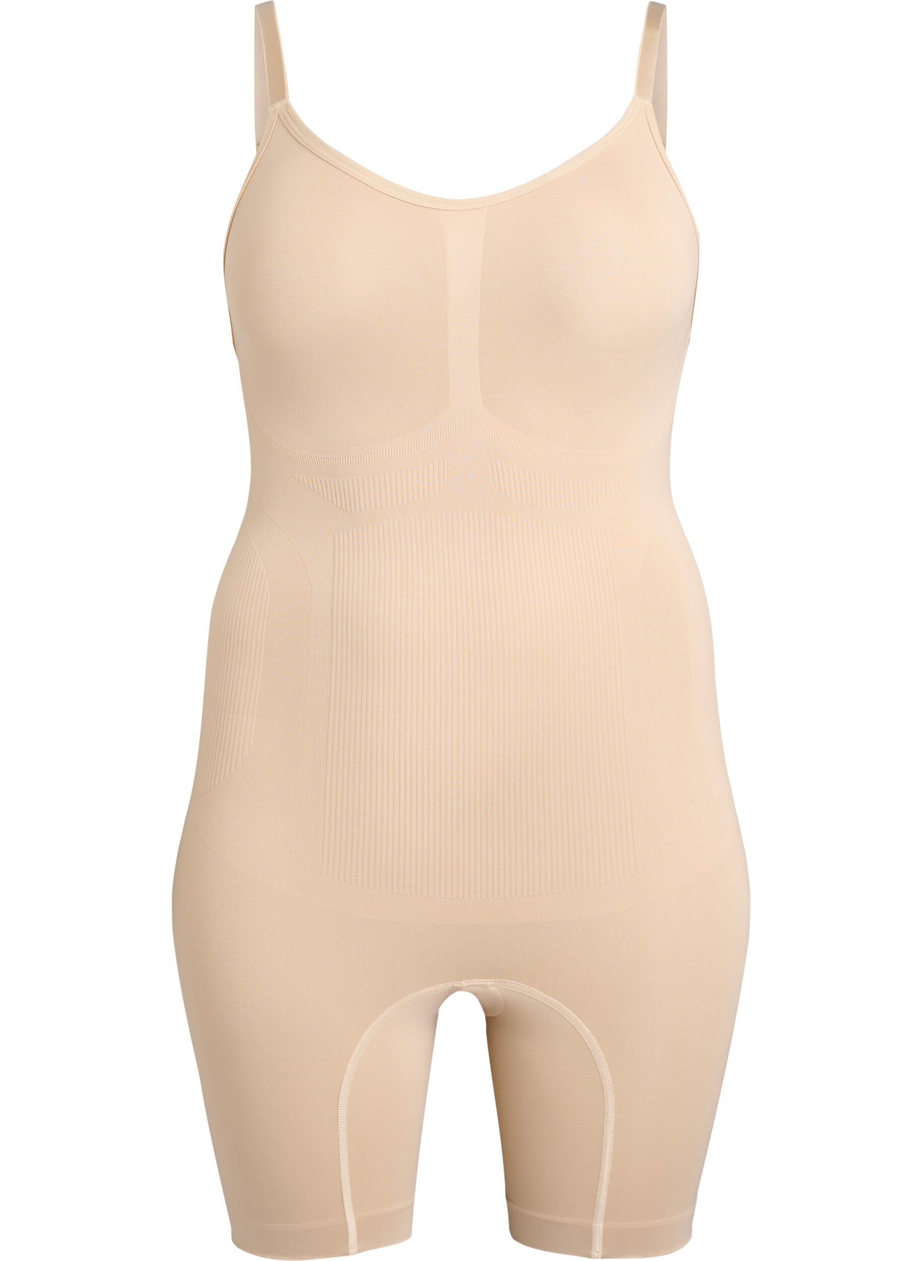 Zizzi Shapewearbody med &ouml;ppning i grenen, Beige, Packshot image number 0