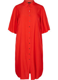 Skjortklänning med 3/4-ärmar, Fiery Red