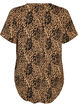 V-ringad blus med korta &auml;rmar, Brun, Packshot image number 1