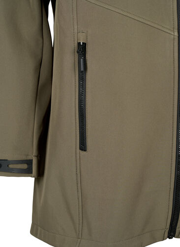 Kort softshell jacka med fickor, Bungee Cord , Packshot image number 3