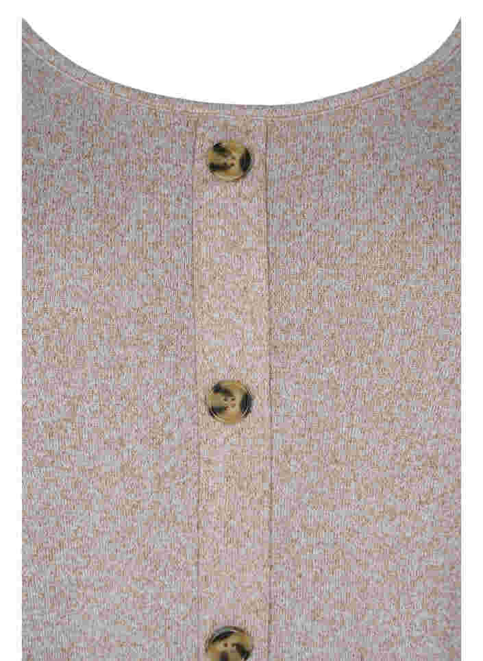 Blus med knappar och 3/4-ärmar, Umber Melange, Packshot image number 2