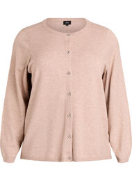 Cardigan med runda knappar, Beige