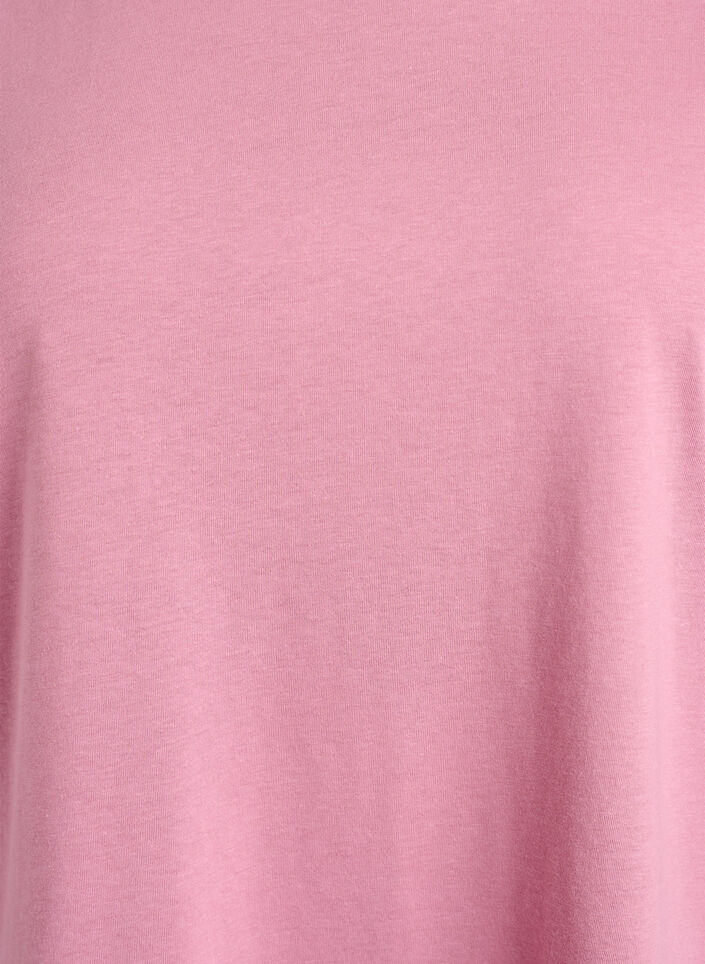 Kort&auml;rmad t-shirt i bomullsmix, Rosa, Packshot image number 2