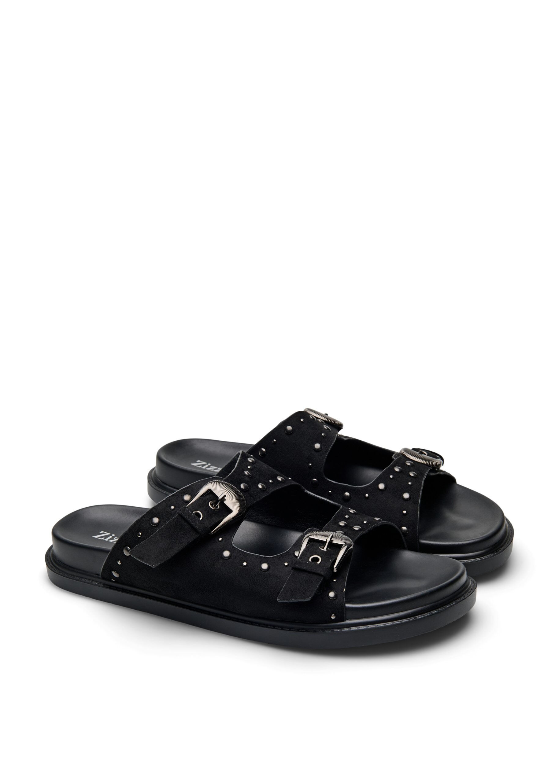 Zizzi Wide fit - Sandal med nitar, Svart, Packshot image number 1