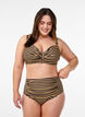 Bikinitopp med bygel och m&ouml;nster, Brun, Model image number 1