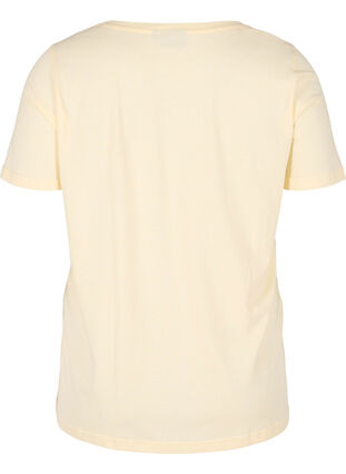 T-shirt i ekologisk bomull med tryck, Light Yellow, Packshot image number 1