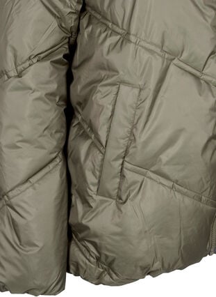Kort vinter pufferjacka med fickor, Bungee Cord , Packshot image number 3