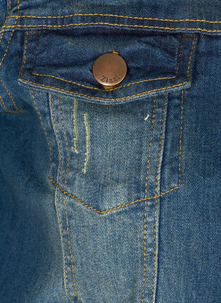 Kort jeansjacka, Blue denim, Packshot image number 3