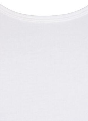 Solid färg bas topp i bomull, Bright White, Packshot image number 2