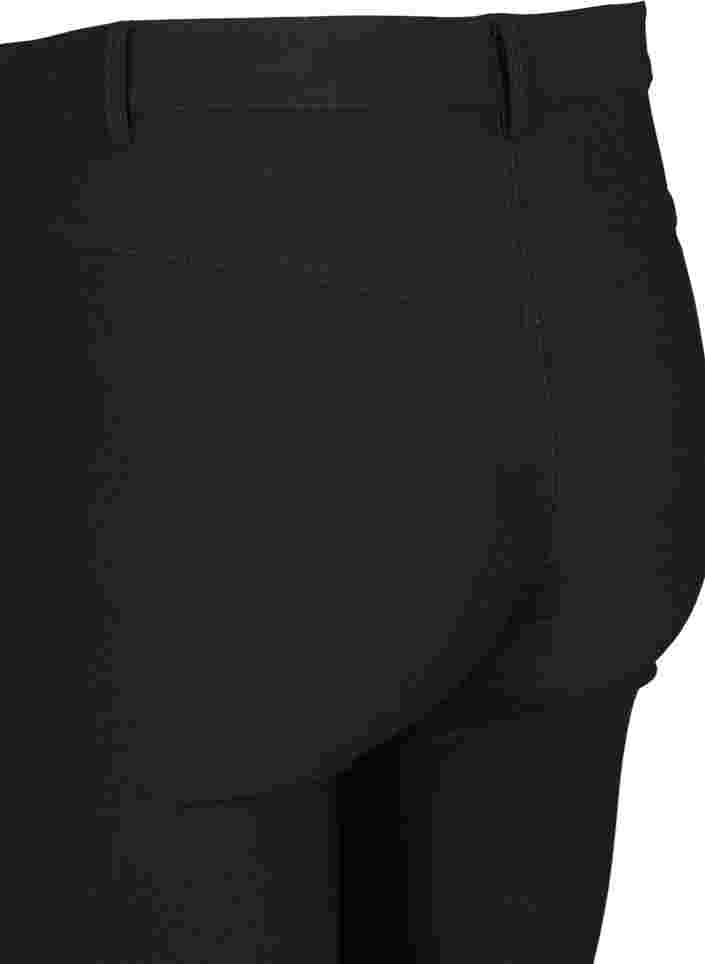 Kroppsnära byxor med dekorativa dragkedjor, Black, Packshot image number 3
