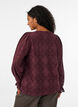 L&aring;ng&auml;rmad blus med spetsm&ouml;nster, M&ouml;rk Bordeaux, Model image number 2
