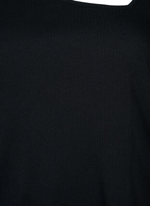 Långärmad t-shirt med asymmetrisk skärning, Black, Packshot image number 2